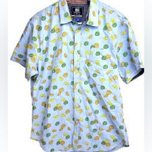 MBX Premium Goods Pura Vida Peached Poplin Collection Mens Blue Shirt XL